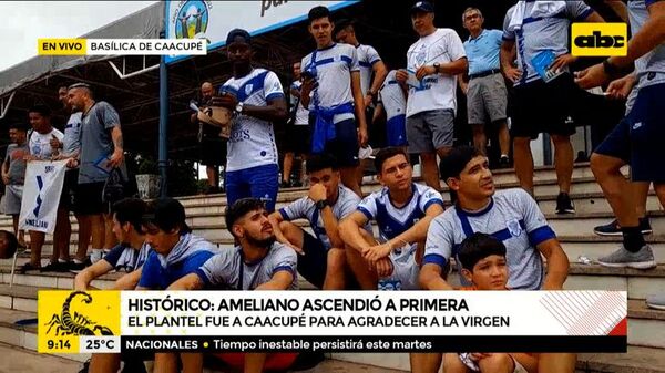 Sportivo Ameliano peregrinó hasta Caacupé por el ascenso a Primera - Fútbol - ABC Color