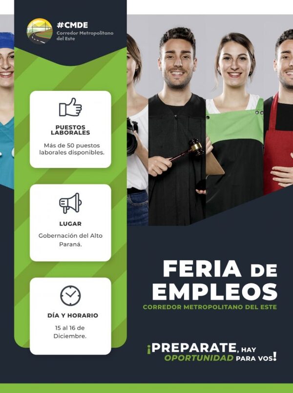 Mañana arranca feria de empleos del Corredor Metropolitano del Este - ADN Digital