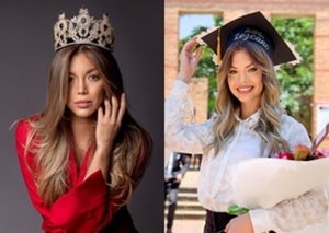 Daisy Lezcano cambió la corona por el birrete de egresada