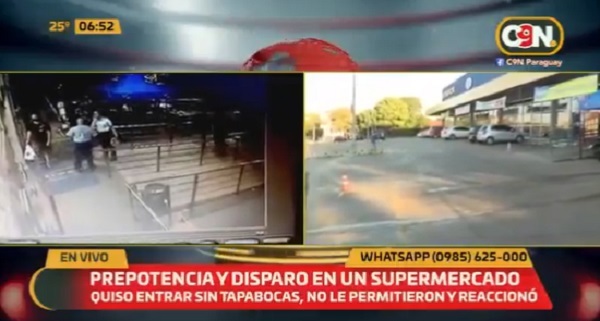 Furioso, dispara contra supermercado por no querer usar mascarilla