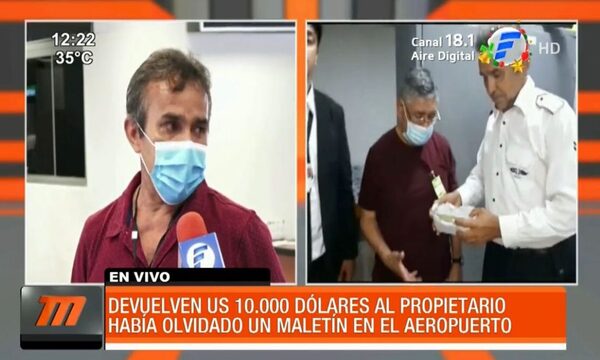 Devolvió más de 10.000 dólares olvidado en el aeropuerto | Telefuturo