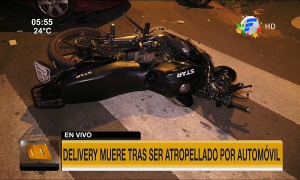 Delivery muere tras ser embestido por automóvil en Asunción