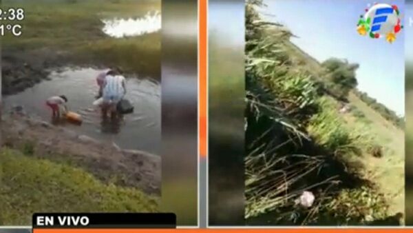 Buscan agua en carretilla de un arroyo de Caazapá