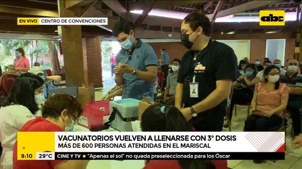 Vacunatorios vuelven a llenarse con tercera dosis - A La Gran 7-30 - ABC Color