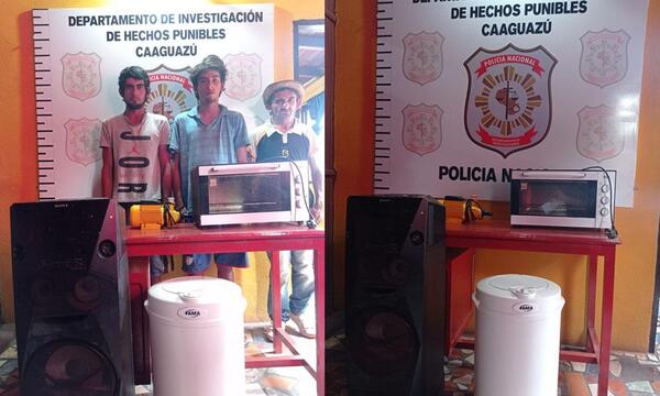 Detienen a tres hombres con objetos hurtados en Caaguazú – Prensa 5