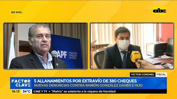 Juez Otazú espera que cheques robados aparezcan durante allanamientos en Luque - Nacionales - ABC Color