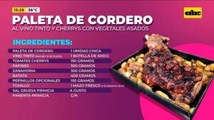 ¡A cocinar! Paleta de cordero al vino tinto y cherrys con vegetales asados - Ensiestados - ABC Color