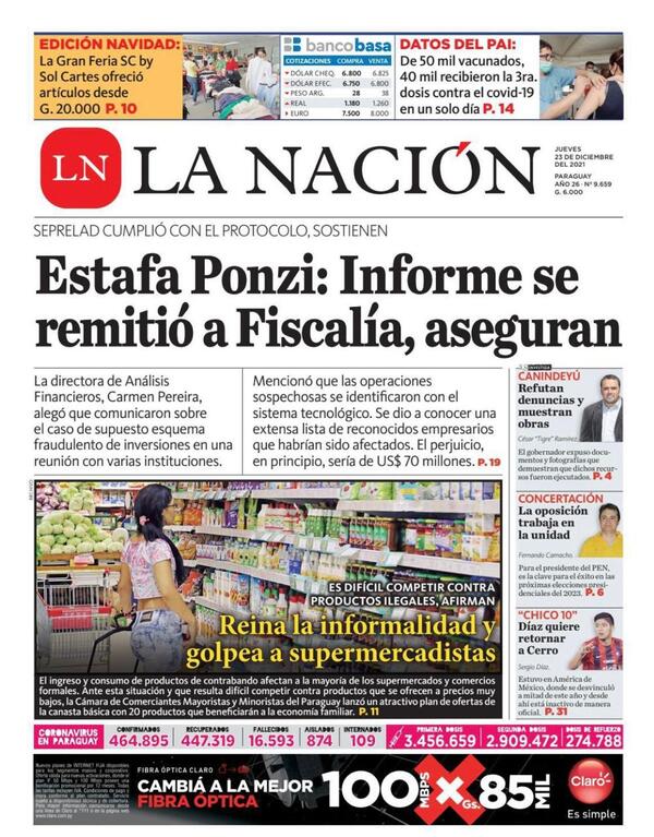 Portadas de este jueves 23 de diciembre de 2021
