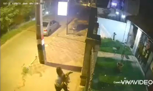 Lanza a una perrita sobre el portón de una veterinaria - OviedoPress