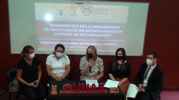 UNAE dio a conocer resultados de investigación del cumplimiento de protocolos de bioseguridad en hoteles de Encarnación