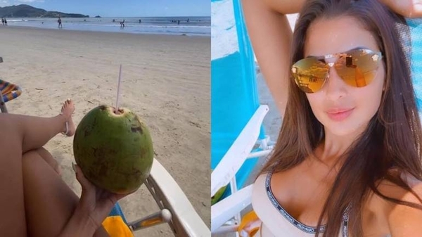 Diario HOY | Tras presión mediática, Vita Aranda se relaja en playas de Itapema