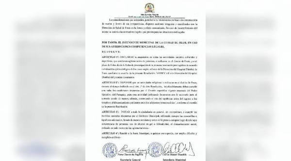 Diario HOY | Suspenden actividades masivas en Fram por 8 días tras brote de COVID-19