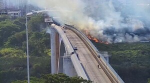Incendio afectó alumbrado y luces navideñas del Puente de la Amistad