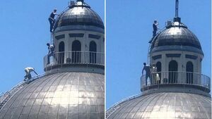 Caacupé: Realizaron "aventura extrema" en cúpula de Basílica