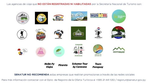 SENATUR advierte sobre empresas de viajes sin habilitación