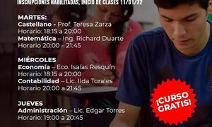 Habilitan inscripciones para curso probatorio de FCE-UNE en Santa Rita