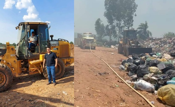 Realizan trabajos de mejoramiento en el vertedero de Caazapá - Noticiero Paraguay