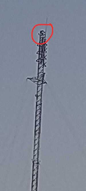 Hombre intentó lanzarse desde la antena de canal 7