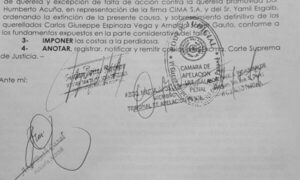 Dictan sobreseimiento definitivo de representantes de DARUMA SAM