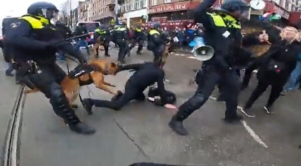 ES POR TU SALUD: Violenta represión a una manifestación pacífica en Países Bajos