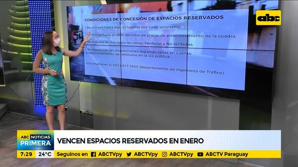 Vencen espacios reservados en enero - ABC Noticias - ABC Color