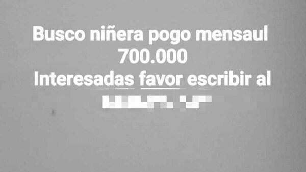 Pidió niñera en Facebook y ligó jeja'o por el salario que ofrece