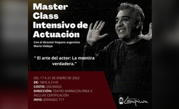Reconocido maestro argentino realizará Máster Class de Artes Escénicas