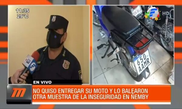 No quiso entregar su motocicleta a ladrón y fue baleado | Telefuturo
