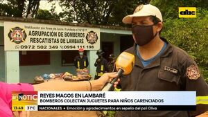Bomberos de Lambaré impulsan campaña para recolectar juguetes - ABC Noticias Mediodía - ABC Color