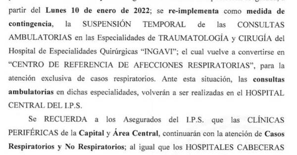 La Nación / IPS Ingavi vuelve a ser para cuadros de covid