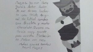 "Queridos Reyes Magos: deseo una lluvia grande para nuestra plantación de melón"
