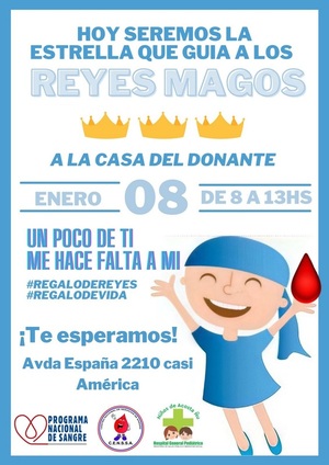 Por el día de reyes, regala vida, dona sangre para los niños internados | OnLivePy