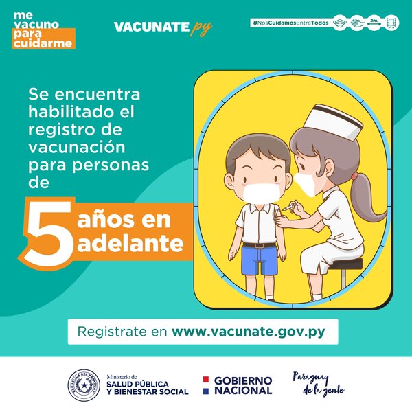 Vacunas para niños llegan en una semana y habilitan inscripción vía web | OnLivePy