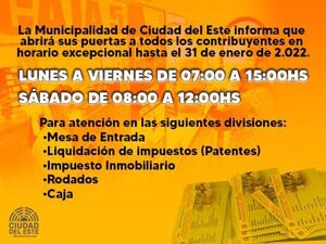 Atenderán en horario extendido y sábado durante todo enero
