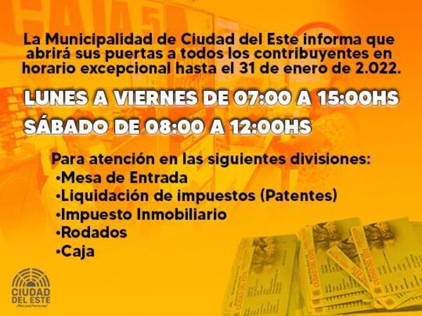 Atenderán en horario extendido y sábado durante todo enero