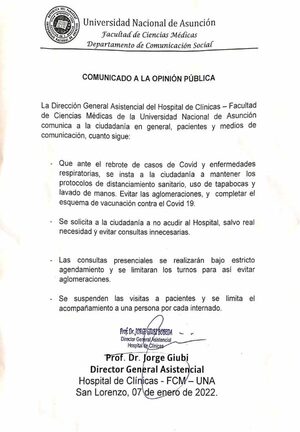 Clínicas: Ante rebrote de casos de Covid-19 vuelven a prohibir visitas a pacientes » San Lorenzo PY