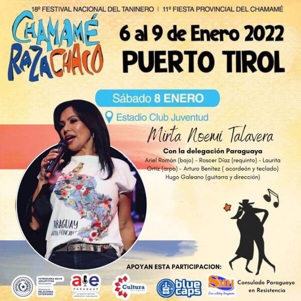 Mirta Noemí Talavera representa a Paraguay este sábado en el festival «Puerto Tirol es Chamamé»