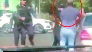 Conductor se agarró a moquetes con zorros