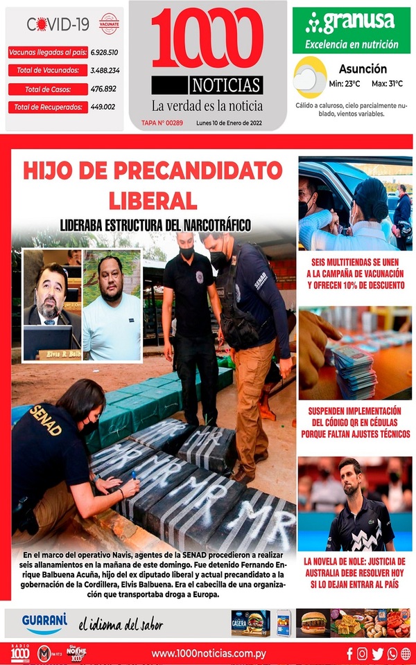 Portadas de este lunes 10 de enero de 2021