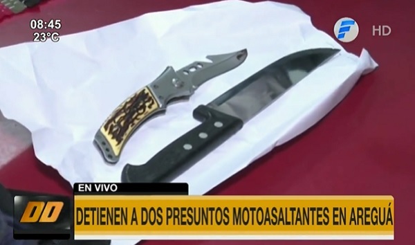 Detienen a dos motoasaltantes en Areguá