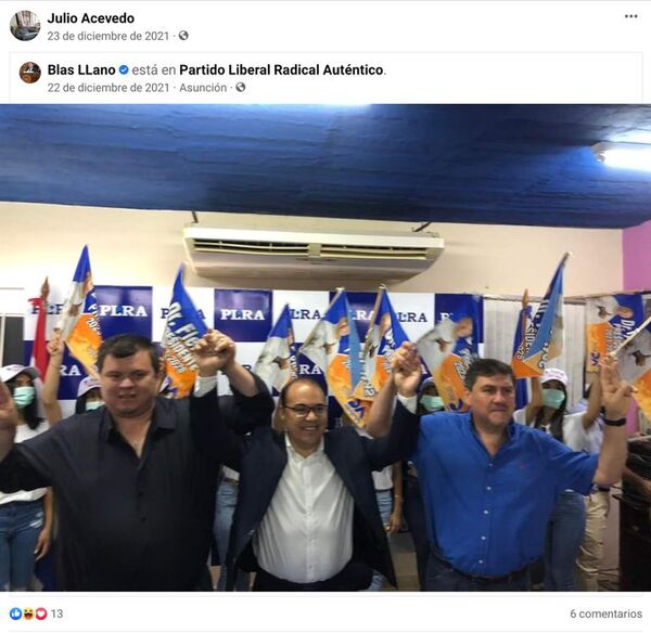 Julio Acevedo, ligado al llanismo desde Tacumbú hasta su candidatura a diputado - Nacionales - ABC Color