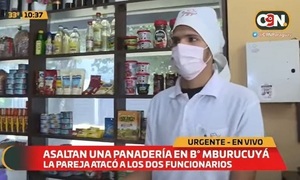 Pareja de delincuentes asalta panadería en Asunción