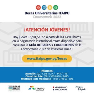 Itaipu publicará bases y condiciones para postular a becas universitarias - .::Agencia IP::.