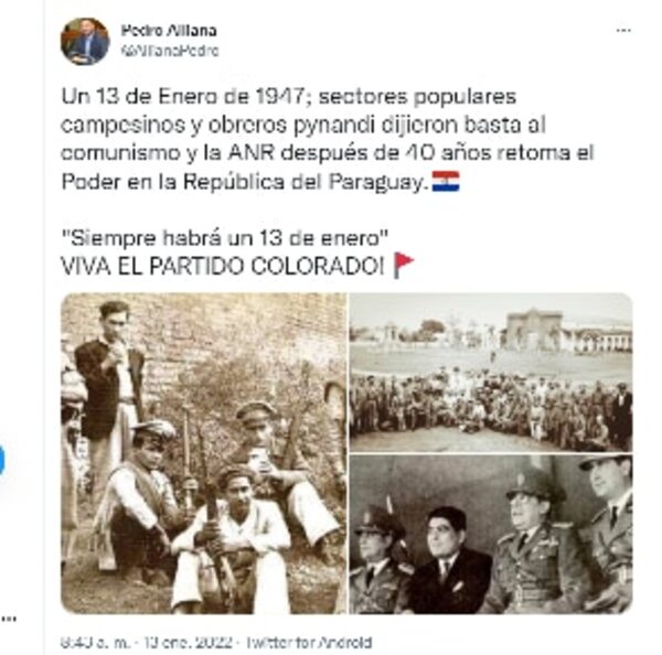 Con un tuit, Alliana reivindica al stronismo e internautas así le respondieron - Nacionales - ABC Color