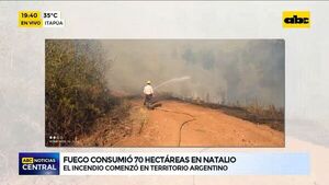 Fuego consumió 70 hectáreas en Natalio - ABC Noticias - ABC Color