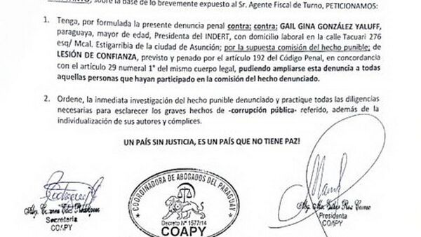 Denuncian a la titular de Indert por dudosas adjudicaciones en el Chaco