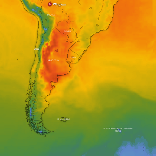 Inédito: ola de de calor azota a Argentina convirtiéndose en el foco más caliente de la región