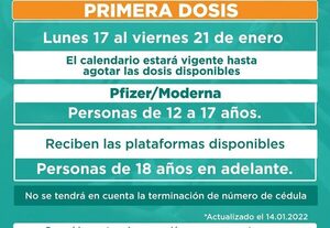 Desde el lunes, adolescentes de 12 a 17 años podrán recibir refuerzo de vacuna anticovid