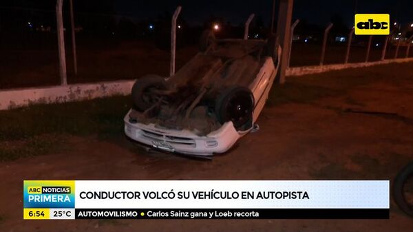 Aparatoso vuelco de vehículo en Autopista - ABC Noticias - ABC Color