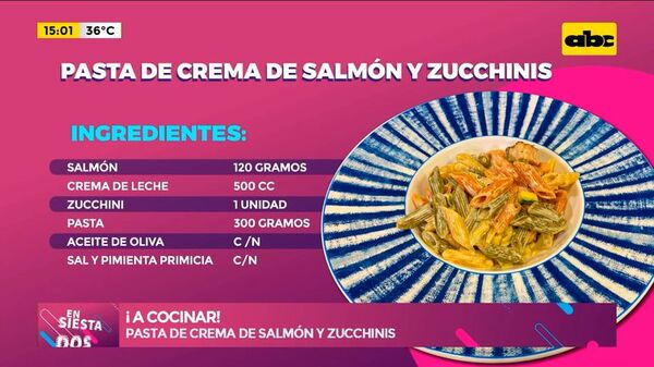 ¡A Cocinar! Pasta de crema de salmón y zucchinis - Ensiestados - ABC Color